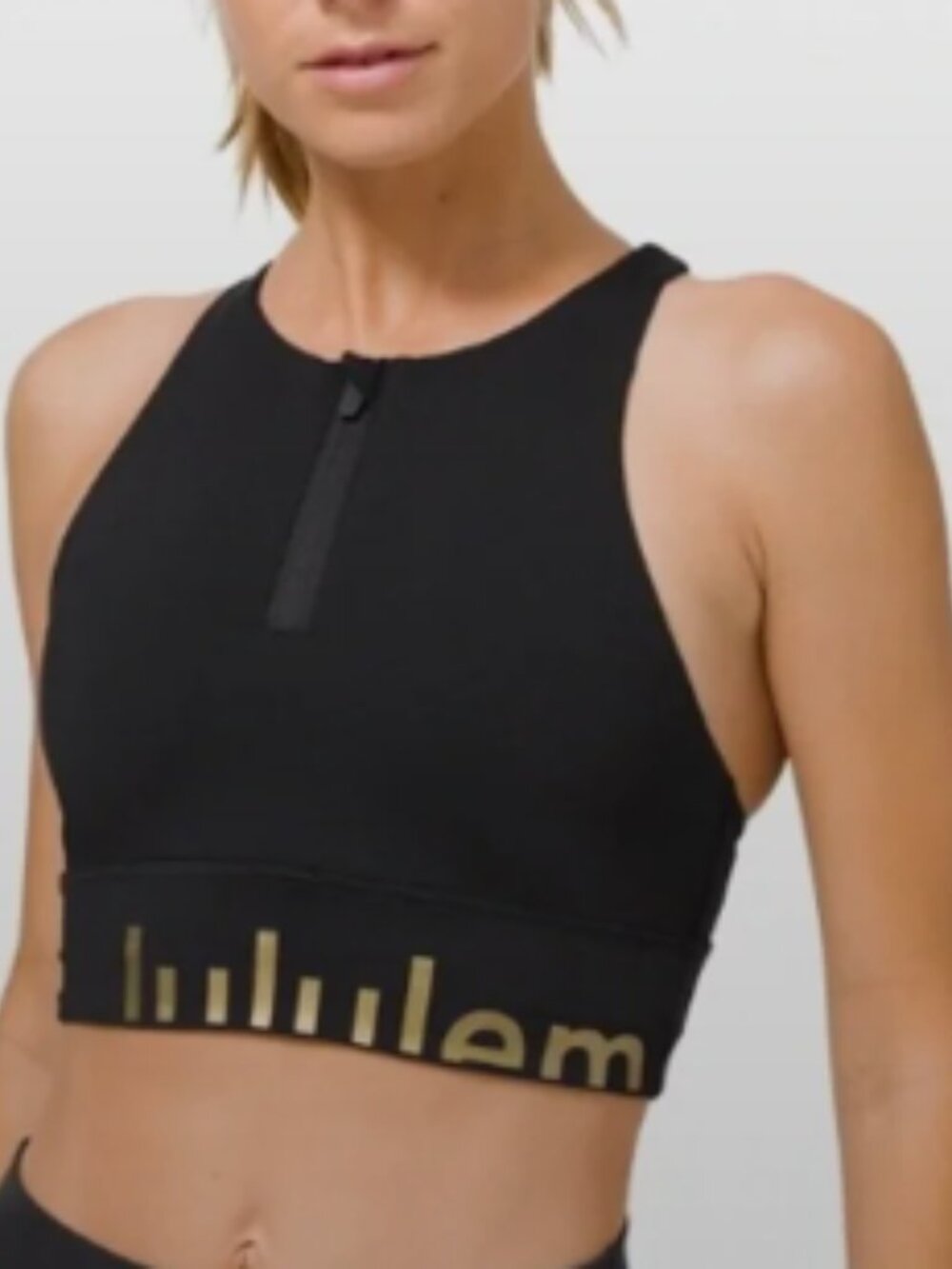 Like New lululemon Special Edition Energy Black Gold Top Bra Longline Crop 6